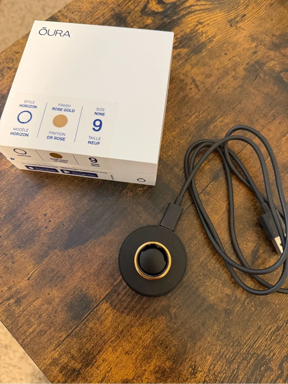 Oura Ring Horizon Size 9 in Rose Gold